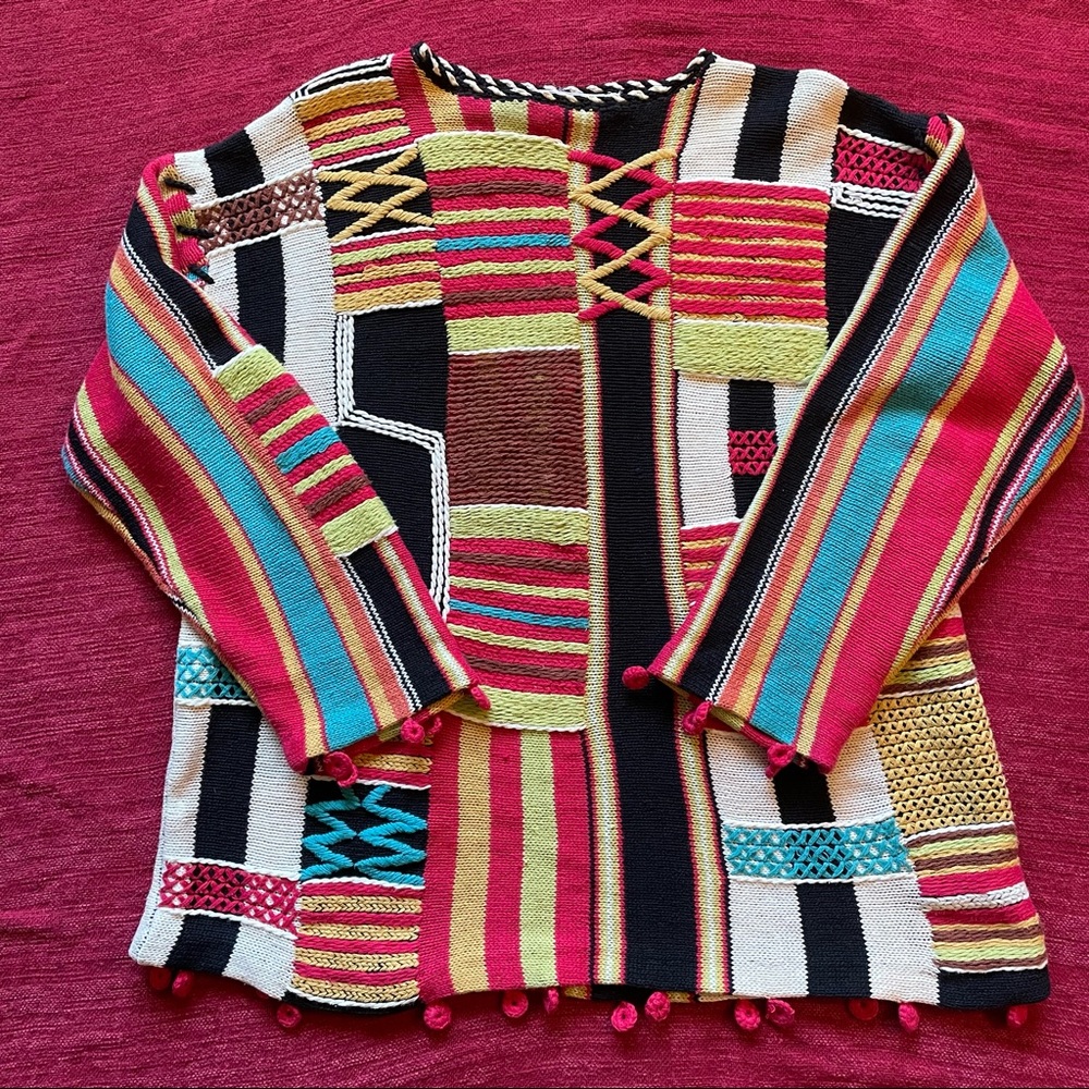 Michael Simon New York Vintage Embroidered Sweater Multicolored One Size